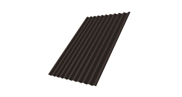 Профнастил С21R 0,5 Satin RR 32 темно-коричневый