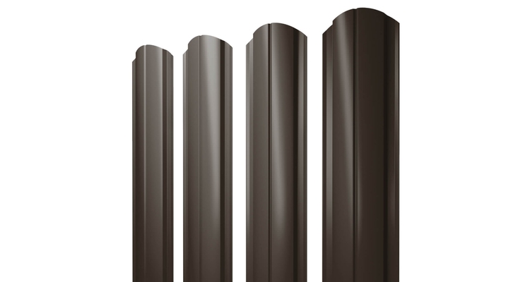 Штакетник Полукруглый Slim фигурный 0,5 PurLite Мatt RR 32 темно-коричневый