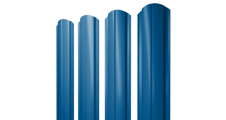 Штакетник Полукруглый Slim фигурный 0,45 PE RAL 5005 сигнальный синий