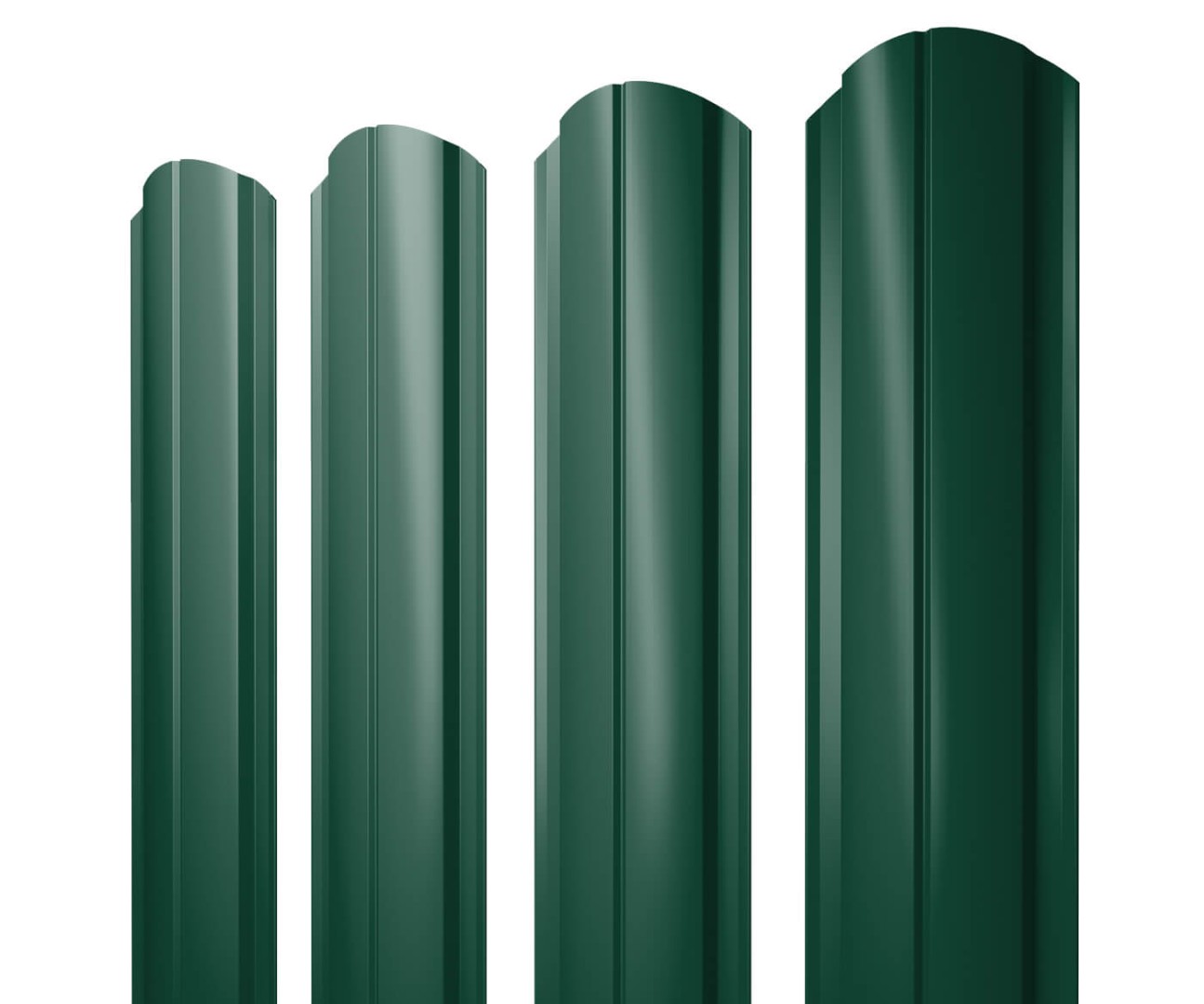 Штакетник Полукруглый Slim фигурный 0,45 PE-Double RAL 6005 зеленый мох