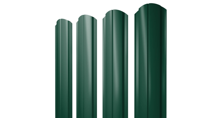 Штакетник Полукруглый Slim фигурный 0,45 PE-Double RAL 6005 зеленый мох