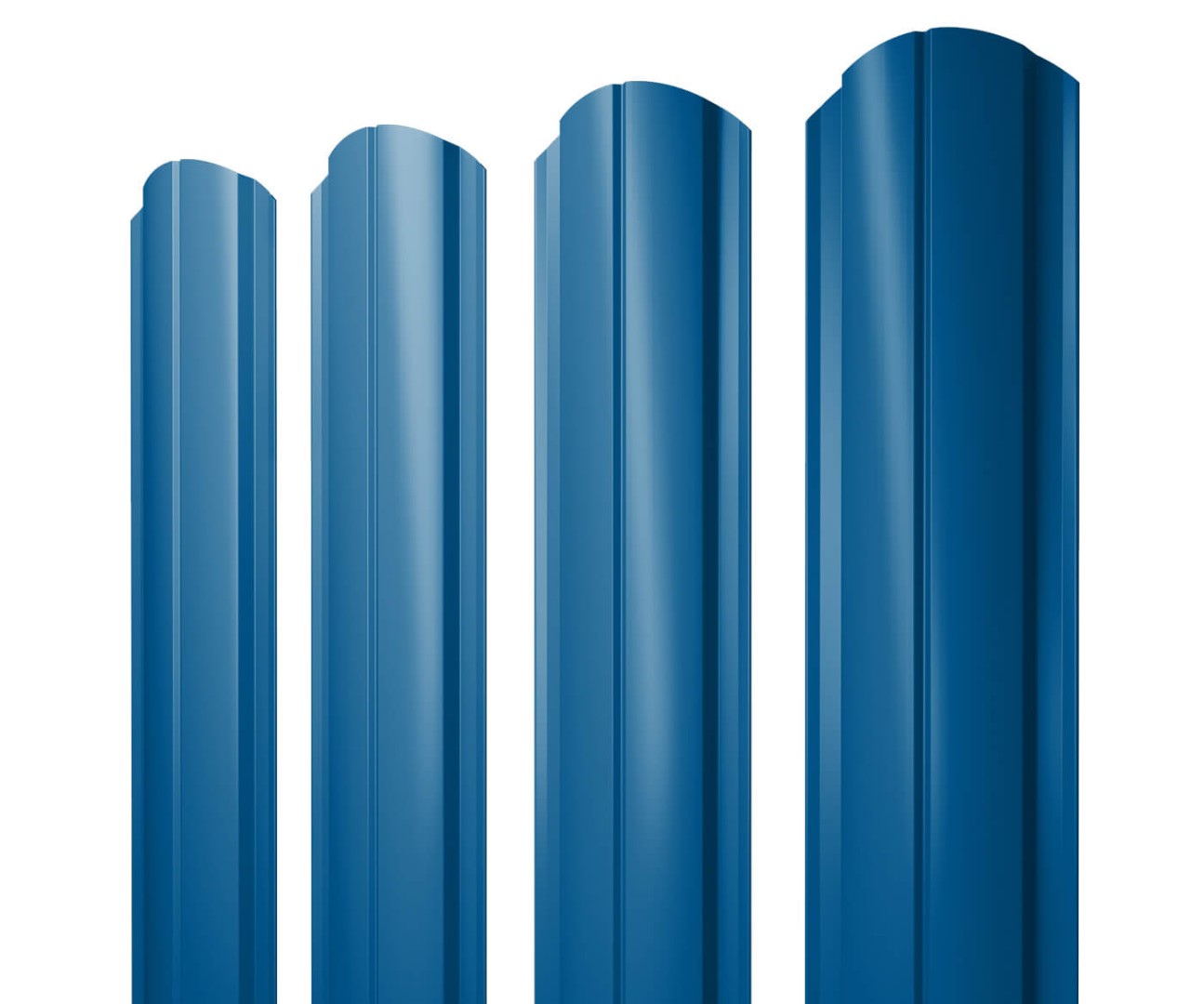 Штакетник Полукруглый Slim фигурный 0,4 PE RAL 5005 сигнальный синий