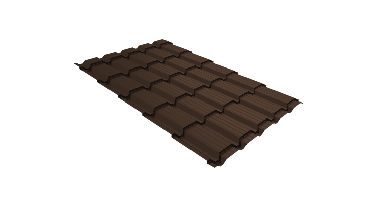 Профиль волновой Верховье квадро профи Grand Line 0,45 Drap ST RAL 8017 шоколадно-коричневый