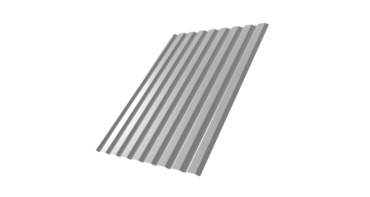 Профнастил С20А 0.45 PE RAL 9006 бело-алюминиевый