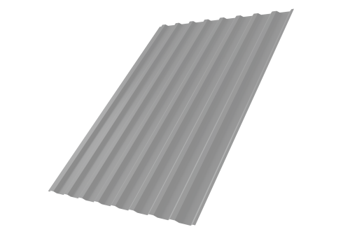 Профнастил С20В 0,5 Satin RAL 9006 бело-алюминиевый