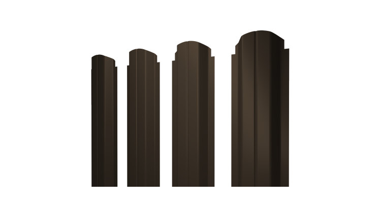 Штакетник П-образный A фигурный 0,45 PE RR 32 темно-коричневый