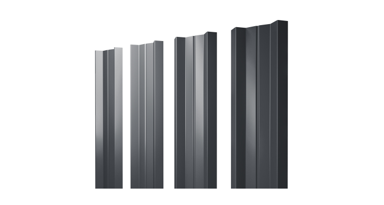 Штакетник М-образный А с прямым резом 0.45 Drap TR RAL 7024 мокрый асфальт