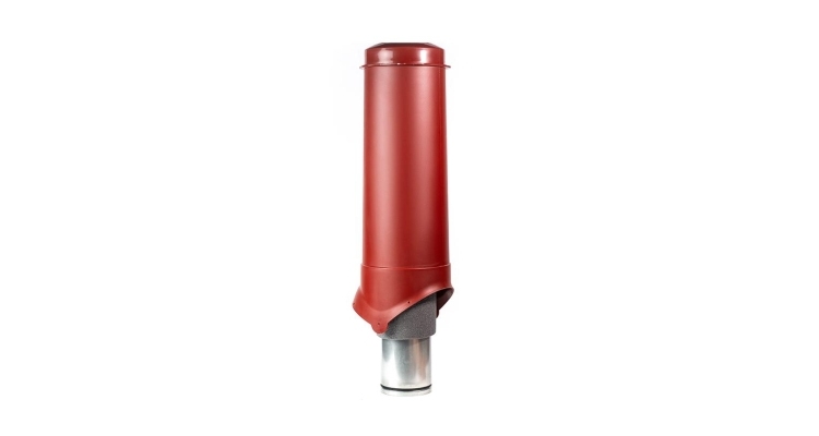 Выход вентиляции Krovent Pipe-VT 125/700 изолированный красный