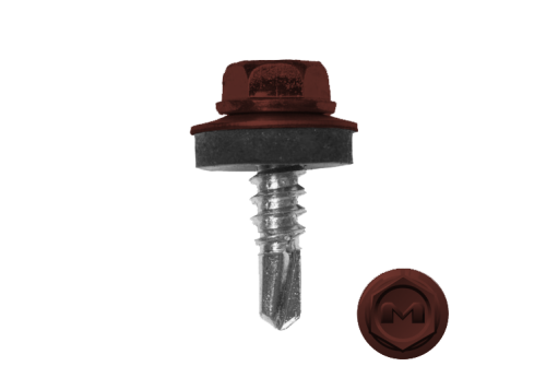 Саморез по металлу Daxmer 5,5х19 RAL 3009 (250) сверло №3